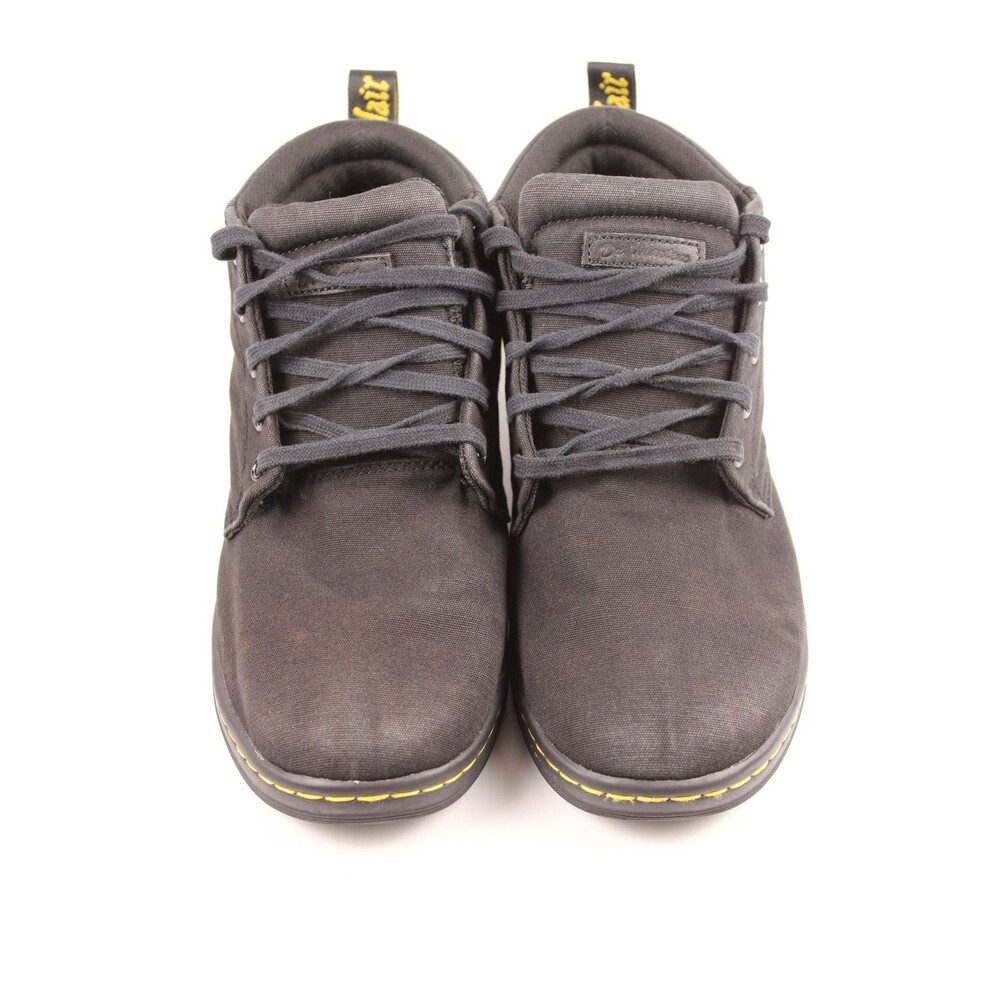 Dr. Martens Maleke Doc Twill Canvas Combat Boots Mens Size 9 Lace Up Black